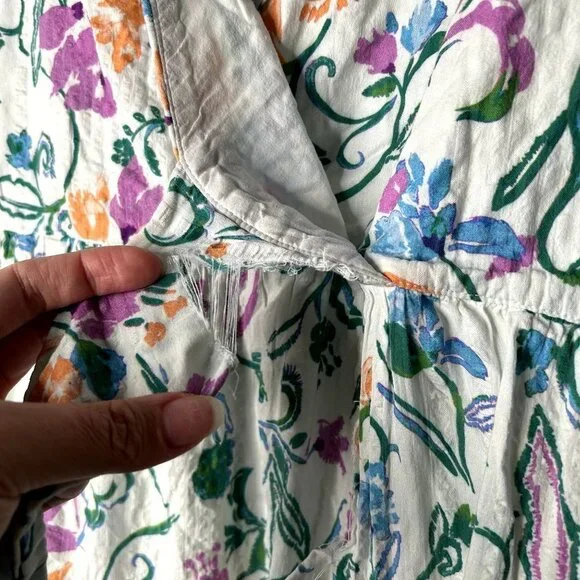 Tanya Taylor Neves White Floral Printed Sleeveless Maxi Dress Women's Size 4 - Picture 8 of 13